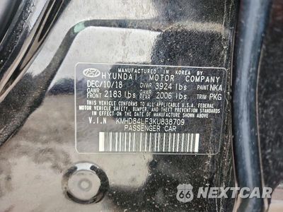 Zdjęcie 12 z 12 samochodu: 2019 HYUNDAI ELANTRA SEL VIN:KMHD84LF3KU838709 - miniatura