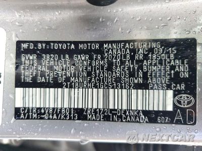 Zdjęcie 13 z 13 samochodu: 2016 TOYOTA COROLLA LE VIN:2T1BURHE1GC513162 - miniatura