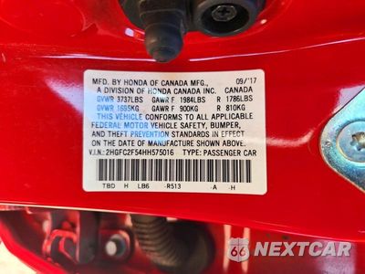 Zdjęcie 12 z 12 samochodu: 2017 HONDA CIVIC LX VIN:2HGFC2F54HH575016 - miniatura