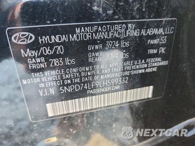 Zdjęcie 12 z 12 samochodu: 2020 HYUNDAI ELANTRA SE VIN:5NPD74LF9LH599332 - miniatura