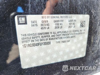 Zdjęcie 12 z 12 samochodu: 2015 CHEVROLET VOLT VIN:1G1RC6E40FU135938 - miniatura