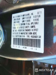 Zdjęcie 13 z 13 samochodu: 2011 HONDA ACCORD LX VIN:1HGCP2F35BA101474 - miniatura