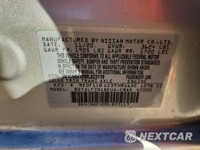 Zdjęcie 12 z 12 samochodu: 2021 NISSAN VERSA SV VIN:3N1CN8EV0ML823119 - miniatura