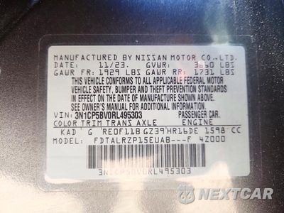 Zdjęcie 13 z 13 samochodu: 2024 NISSAN KICKS S VIN:3N1CP5BV0RL495303 - miniatura