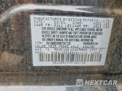 Zdjęcie 12 z 12 samochodu: 2021 NISSAN SENTRA SV VIN:3N1AB8CV4MY281738 - miniatura