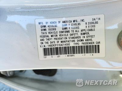 Zdjęcie 13 z 13 samochodu: 2014 HONDA ACCORD LX VIN:1HGCR2F31EA214580 - miniatura