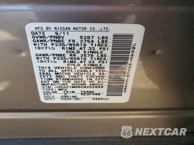 Zdjęcie 13 z 13 samochodu: 2012 NISSAN MURANO S VIN:JN8AZ1MW8CW202668 - miniatura
