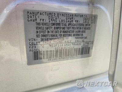 Zdjęcie 13 z 13 samochodu: 2017 NISSAN SENTRA S VIN:3N1AB7AP8HY297039 - miniatura