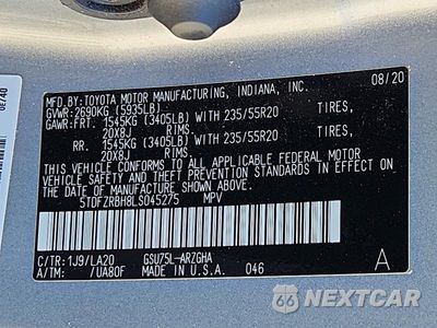 Zdjęcie 14 z 14 samochodu: 2020 TOYOTA HIGHLANDER PLATINUM VIN:5TDFZRBH8LS045275 - miniatura