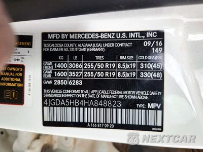 Zdjęcie 13 z 13 samochodu: 2017 MERCEDES-BENZ GLE 350 4MATIC VIN:4JGDA5HB4HA848823 - miniatura