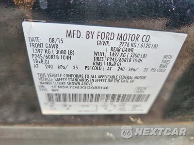 Zdjęcie 13 z 13 samochodu: 2016 FORD EXPLORER XLT VIN:1FM5K7D83GGA85146 - miniatura