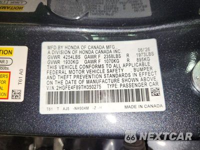 Zdjęcie 12 z 12 samochodu: 2026 HONDA CIVIC SPORT VIN:2HGFE4F89TH350275 - miniatura