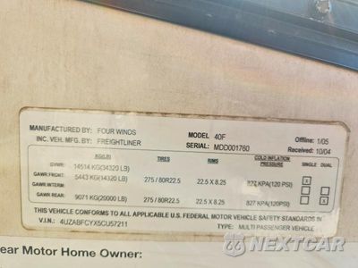 Zdjęcie 10 z 10 samochodu: 2005 FREIGHTLINER CHASSIS X LINE MOTOR HOME VIN:4UZABFCYX5CU57211 - miniatura