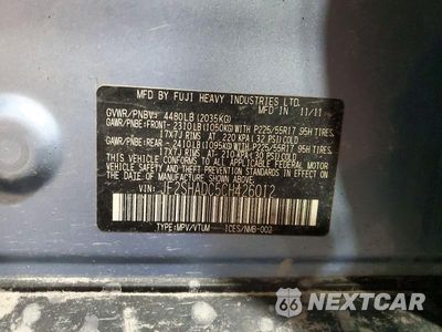 Zdjęcie 13 z 13 samochodu: 2012 SUBARU FORESTER 2.5X PREMIUM VIN:JF2SHADC5CH426012 - miniatura