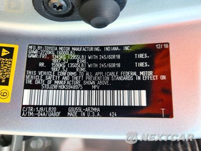 Zdjęcie 14 z 14 samochodu: 2019 TOYOTA HIGHLANDER XLE VIN:5TDJZRFH0KS948975 - miniatura