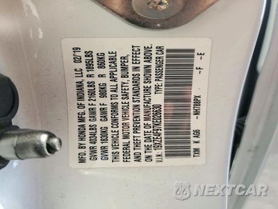 Zdjęcie 13 z 13 samochodu: 2019 HONDA INSIGHT TOURING VIN:19XZE4F97KE026630 - miniatura
