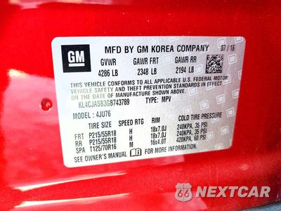 Zdjęcie 12 z 12 samochodu: 2016 BUICK ENCORE VIN:KL4CJASB3GB743789 - miniatura
