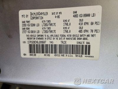Zdjęcie 12 z 12 samochodu: 2006 DODGE RAM 2500 ST VIN:1D7KS28CX6J209607 - miniatura