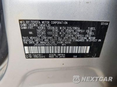Zdjęcie 13 z 13 samochodu: 2004 TOYOTA RAV4 BASE VIN:JTEGD20V740042709 - miniatura