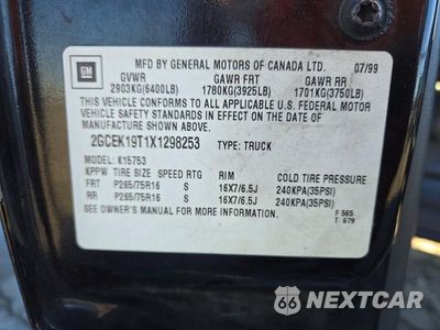 Zdjęcie 12 z 12 samochodu: 1999 CHEVROLET SILVERADO K1500 VIN:2GCEK19T1X1298253 - miniatura
