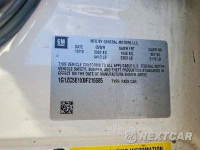Zdjęcie 12 z 12 samochodu: 2011 CHEVROLET MALIBU 1LT VIN:1G1ZC5E1XBF216685 - miniatura