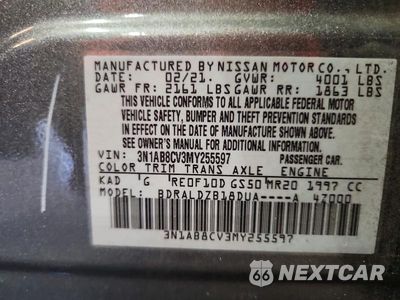 Zdjęcie 12 z 12 samochodu: 2021 NISSAN SENTRA SV VIN:3N1AB8CV3MY255597 - miniatura