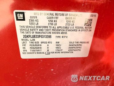 Zdjęcie 14 z 14 samochodu: 2015 GMC TERRAIN DENALI VIN:2GKFLUE33F6313396 - miniatura