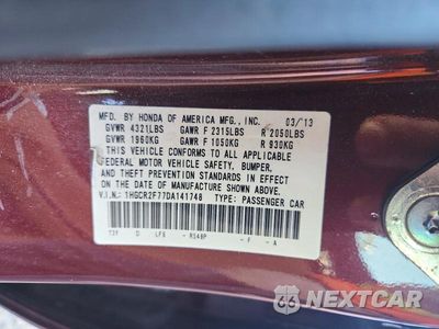 Zdjęcie 13 z 13 samochodu: 2013 HONDA ACCORD EX VIN:1HGCR2F77DA141748 - miniatura