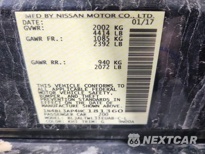 Zdjęcie 12 z 12 samochodu: 2017 NISSAN ALTIMA 3.5 SL VIN:1N4BL3AP4HC181360 - miniatura