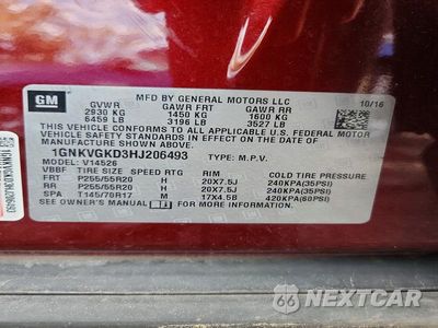 Zdjęcie 13 z 13 samochodu: 2017 CHEVROLET TRAVERSE LT VIN:1GNKVGKD3HJ206493 - miniatura
