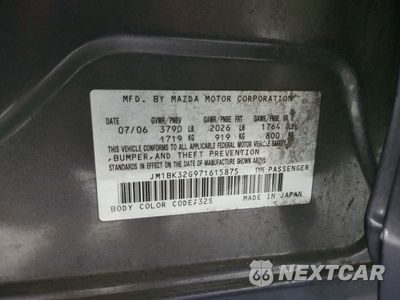 Zdjęcie 12 z 12 samochodu: 2007 MAZDA 3 I VIN:JM1BK32G971615875 - miniatura
