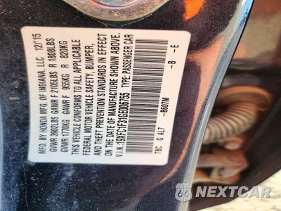 Zdjęcie 12 z 12 samochodu: 2016 HONDA CIVIC EX VIN:19XFC1F31GE006755 - miniatura