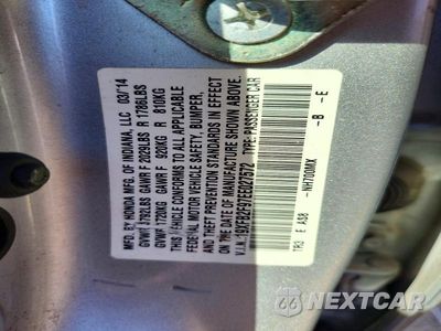 Zdjęcie 12 z 12 samochodu: 2014 HONDA CIVIC EXL VIN:19XFB2F97EE027572 - miniatura
