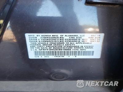 Zdjęcie 12 z 12 samochodu: 2014 HONDA PILOT EXL VIN:5FNYF3H53EB018066 - miniatura