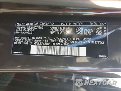 Zdjęcie 13 z 13 samochodu: 2022 VOLVO XC60 B5 INSCRIPTION VIN:YV4L12RL8N1074560 - miniatura