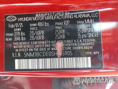 Zdjęcie 14 z 14 samochodu: 2025 HYUNDAI TUCSON SEL VIN:5NMJBCDE0SH535905 - miniatura