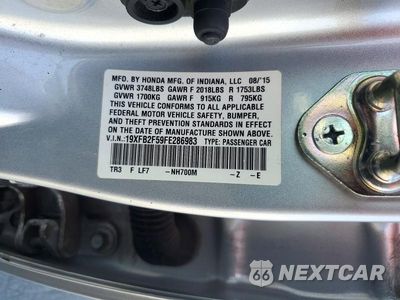 Zdjęcie 12 z 12 samochodu: 2015 HONDA CIVIC LX VIN:19XFB2F59FE286983 - miniatura