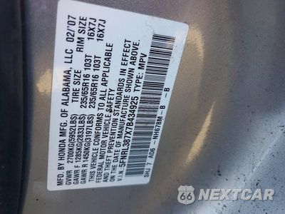 Zdjęcie 13 z 13 samochodu: 2007 HONDA ODYSSEY EXL VIN:5FNRL387X7B434925 - miniatura