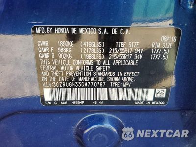 Zdjęcie 13 z 13 samochodu: 2016 HONDA HR-V LX VIN:3CZRU6H33GM770787 - miniatura