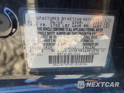 Zdjęcie 13 z 13 samochodu: 2014 NISSAN VERSA 1.6 SV VIN:3N1CN7APXEL818156 - miniatura