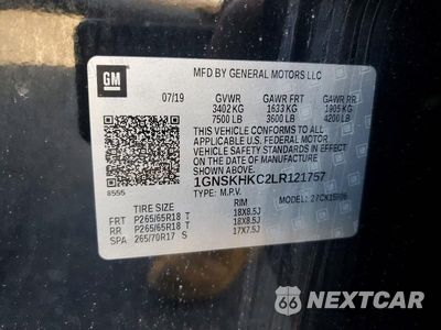 Zdjęcie 13 z 13 samochodu: 2020 CHEVROLET SUBURBAN K1500 LT VIN:1GNSKHKC2LR121757 - miniatura