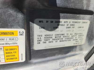 Zdjęcie 12 z 12 samochodu: 2008 CHEVROLET AVEO BASE VIN:KL1TD56668B007360 - miniatura