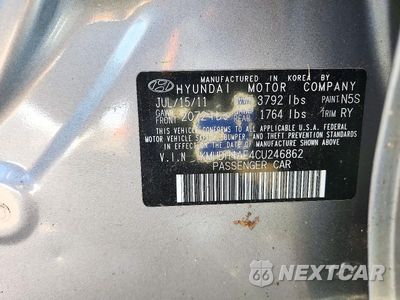 Zdjęcie 12 z 12 samochodu: 2012 HYUNDAI ELANTRA VIN:KMHDH4AE4CU246862 - miniatura