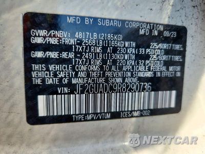 Zdjęcie 13 z 13 samochodu: 2024 SUBARU CROSSTREK PREMIUM VIN:JF2GUADC9R8290736 - miniatura