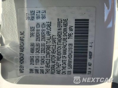 Zdjęcie 12 z 12 samochodu: 2017 HONDA CR-V EX VIN:5J6RW1H53HL015138 - miniatura