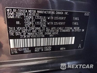 Zdjęcie 13 z 13 samochodu: 2025 TOYOTA RAV4 LE VIN:2T3K1RFV0SC333196 - miniatura