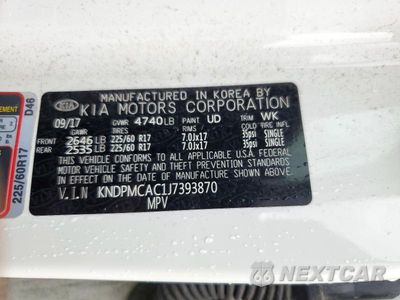Zdjęcie 13 z 13 samochodu: 2018 KIA SPORTAGE LX VIN:KNDPMCAC1J7393870 - miniatura