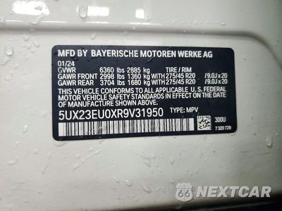 Zdjęcie 13 z 13 samochodu: 2024 BMW X5 XDRIVE40I VIN:5UX23EU0XR9V31950 - miniatura