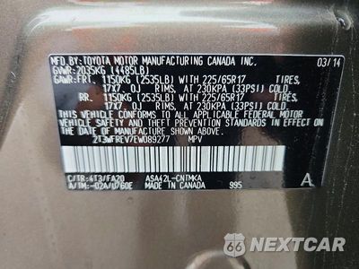 Zdjęcie 13 z 13 samochodu: 2014 TOYOTA RAV4 XLE VIN:2T3WFREV7EW089277 - miniatura