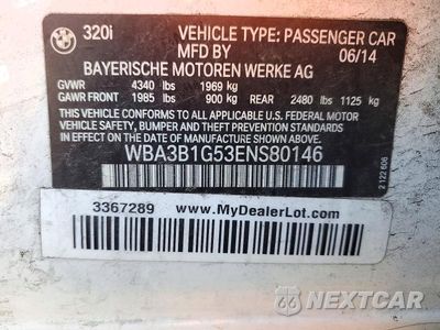 Zdjęcie 13 z 13 samochodu: 2014 BMW 320 I VIN:WBA3B1G53ENS80146 - miniatura